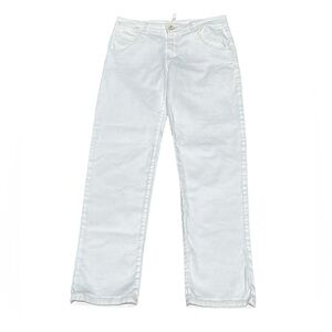 Lorena Antoniazzi white midrise cotton straight leg jeans Made in Italy luxury